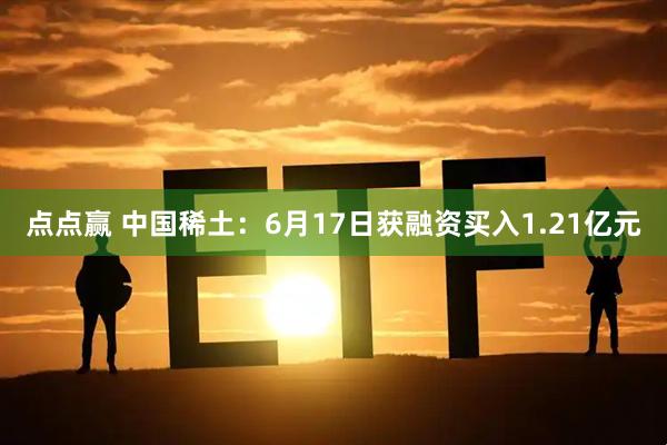 点点赢 中国稀土：6月17日获融资买入1.21亿元